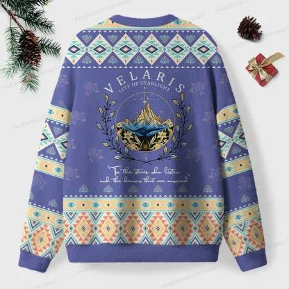 Pagewings Velaris City Of Starlight Unisex Ugly Knit Sweatshirt