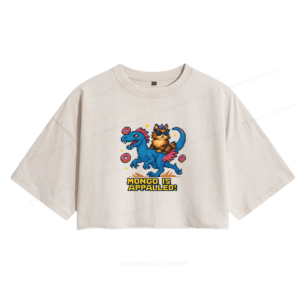 Pagewings Mongo Is Appalled Women's Washed Cropped T-shirt