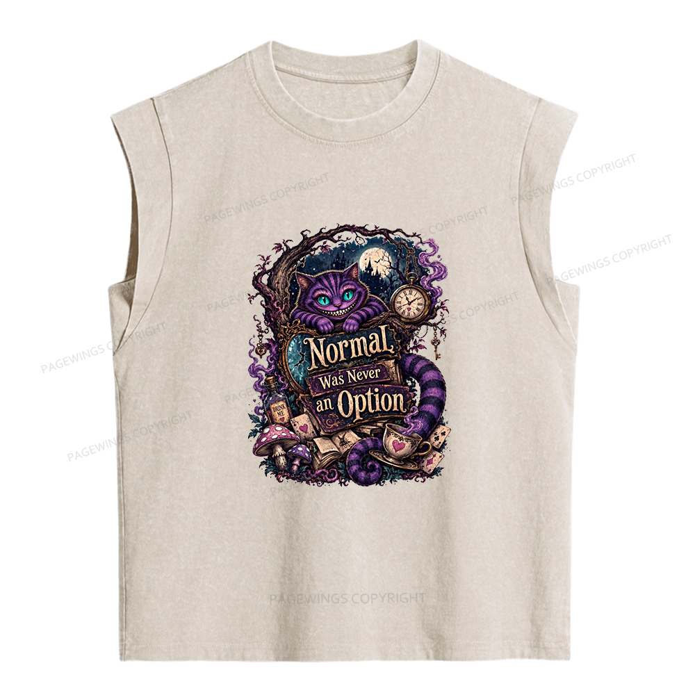 Pagewings  Normal Was Never an Option Women's Washed Tank Top