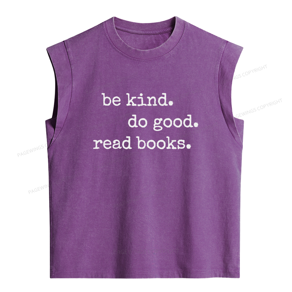 Pagewings Read Books Be Kind Women's Washed Tank Top