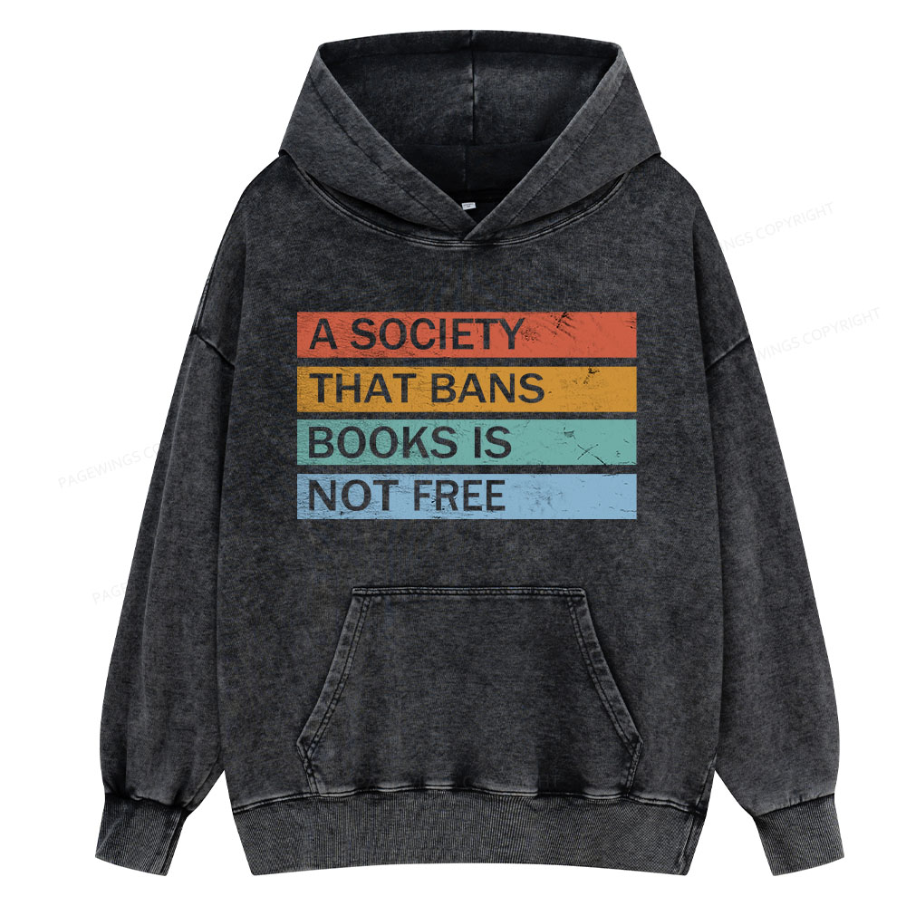 Pagewing Banned Books Shirt, Read Banned Books Unisex Washed Hoodie
