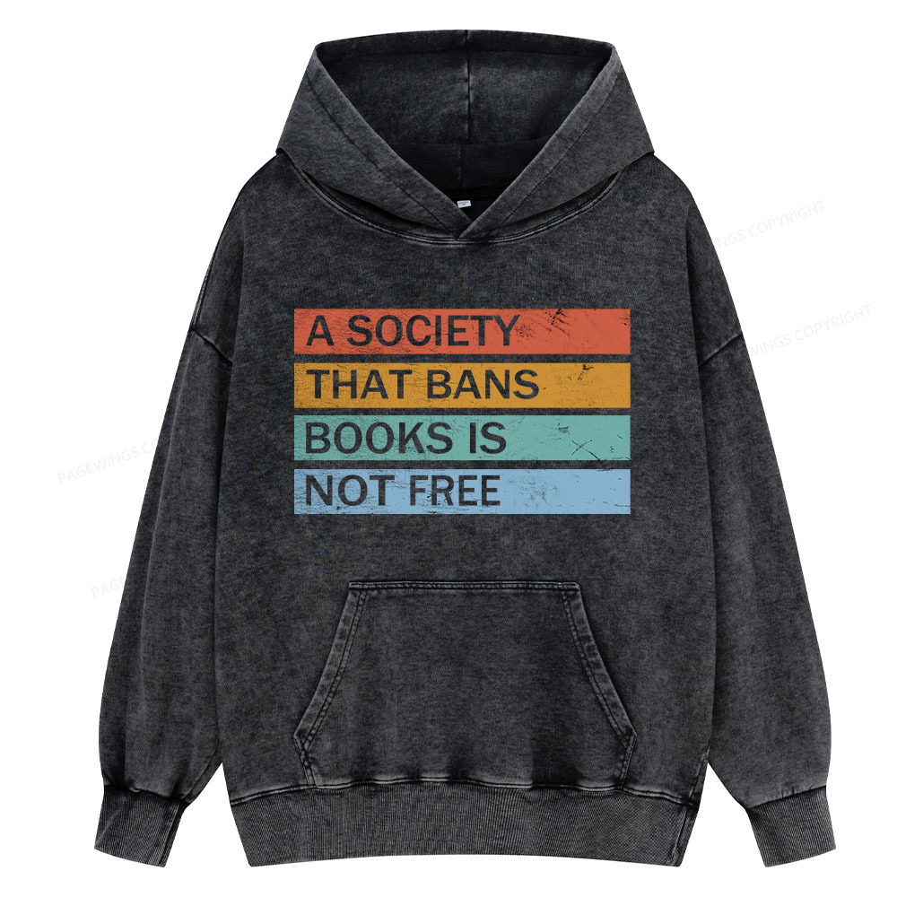 Pagewing Banned Books Shirt, Read Banned Books Unisex Washed Hoodie