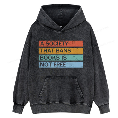 Pagewing Banned Books Shirt, Read Banned Books Unisex Washed Hoodie