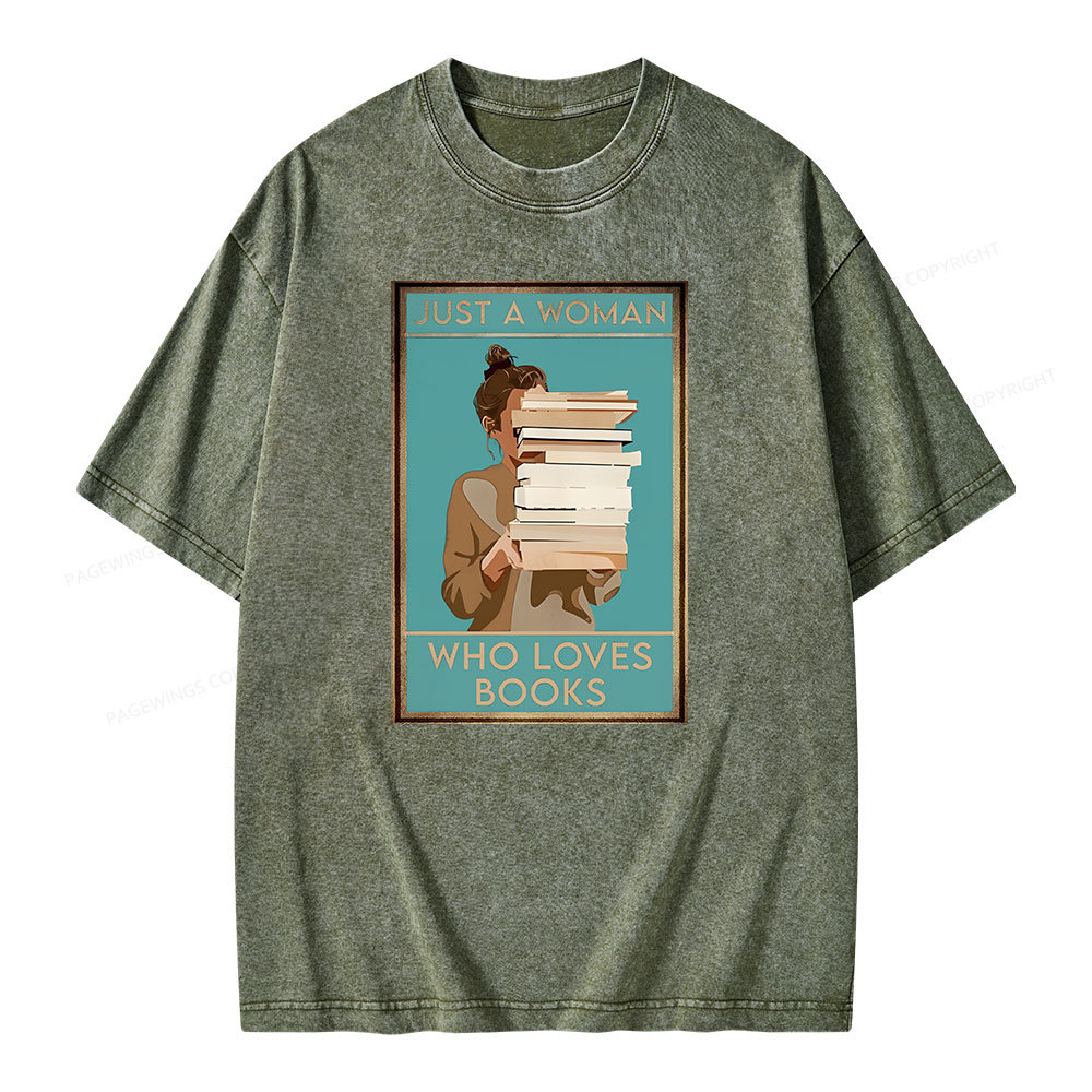 Pagewings Who Loves Books Unisex Washed T-shirt
