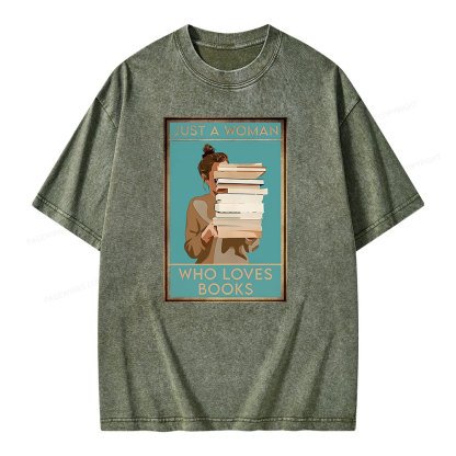 Pagewings Who Loves Books Unisex Washed T-shirt