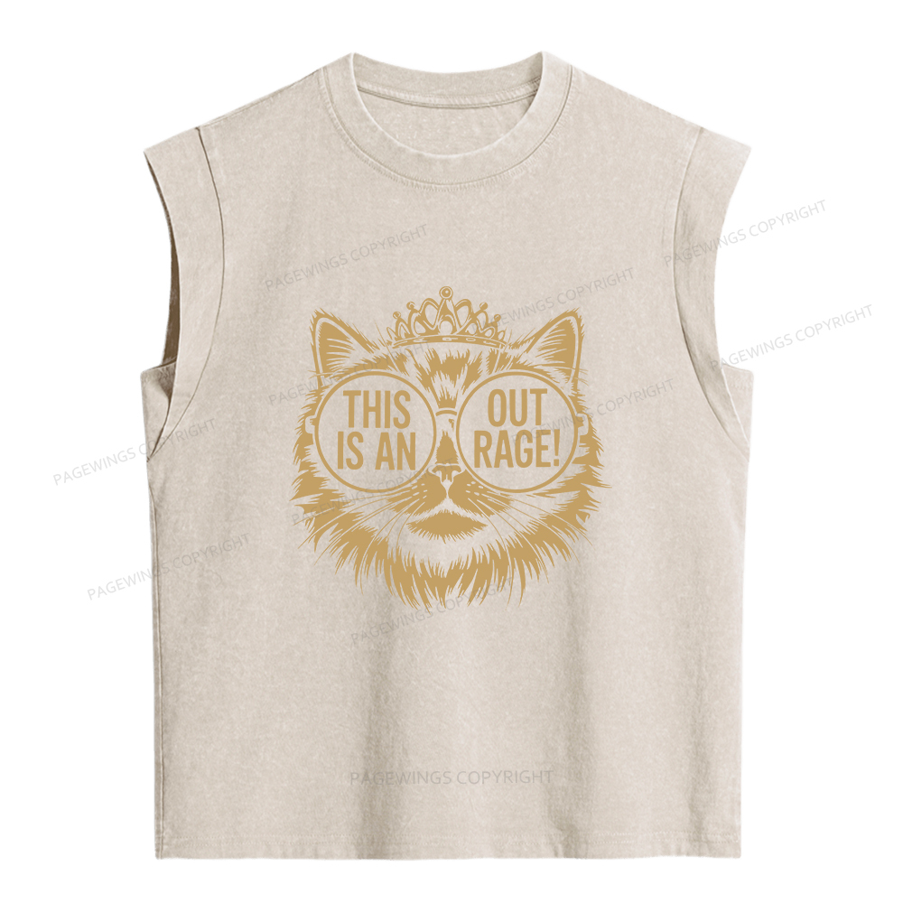Pagewings This Is An Outrage Women's Washed Tank Top