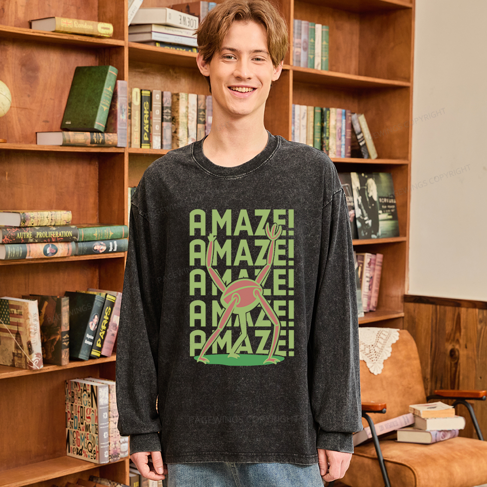 Pagewings Rocky Amaze Unisex Washed Long Sleeve T-shirt