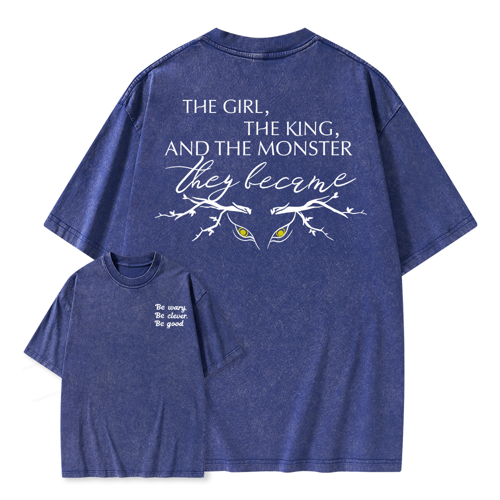 Pagewings Be Wary Be Clever Be Good Unisex Washed T-shirt