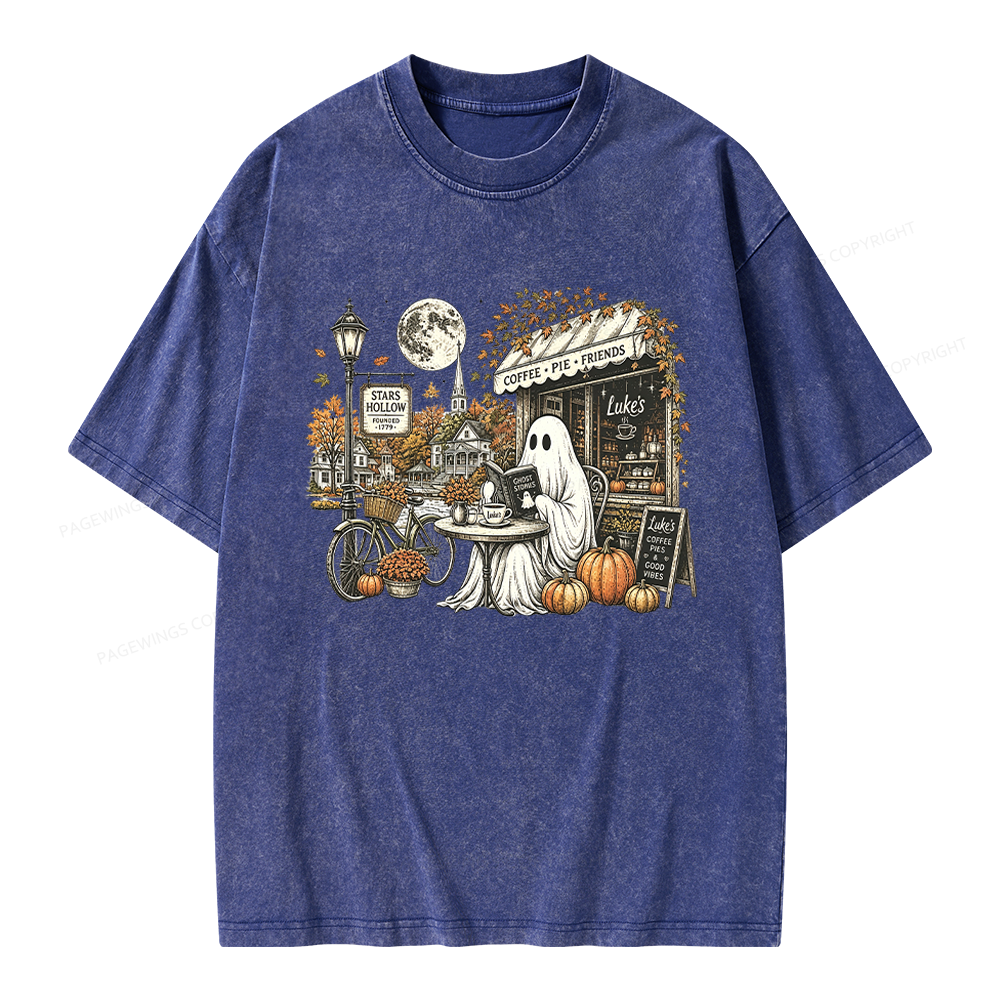 Pagewings Stars Hollow Ghost Unisex Washed T-shirt