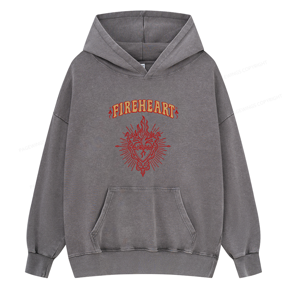 Pagewings Fireheart Unisex Washed Hoodie