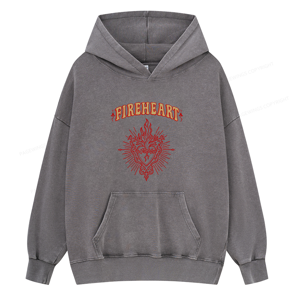 Pagewings Fireheart Unisex Washed Hoodie