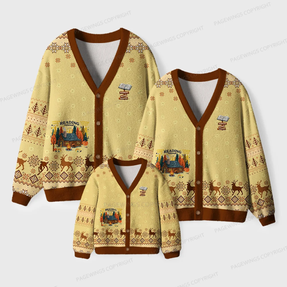 Pagewings Reading Retreat Unisex Ugly Cardigan Sweaters