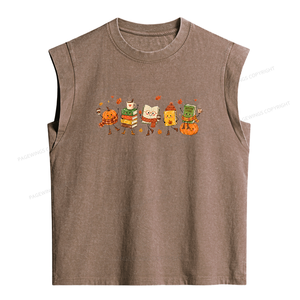 Pagewings All Booked For Fall Women's Washed Tank Top