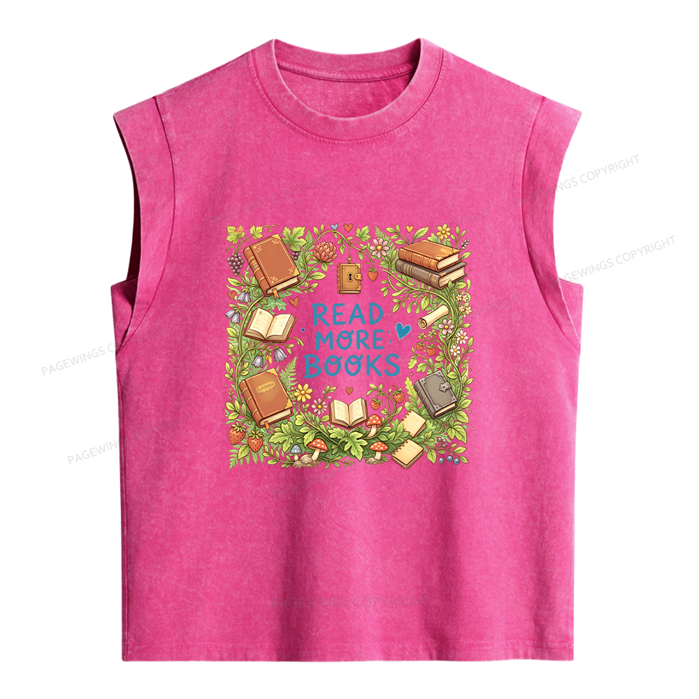 Pagewing Read More Books Women's Washed Tank Top