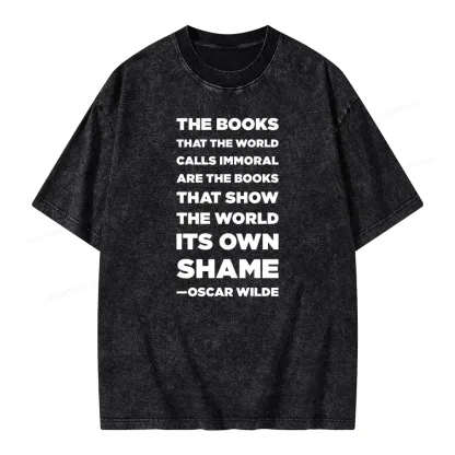 Pagewings Immoral Books Show The World Its Shame Unisex Washed T-shirt