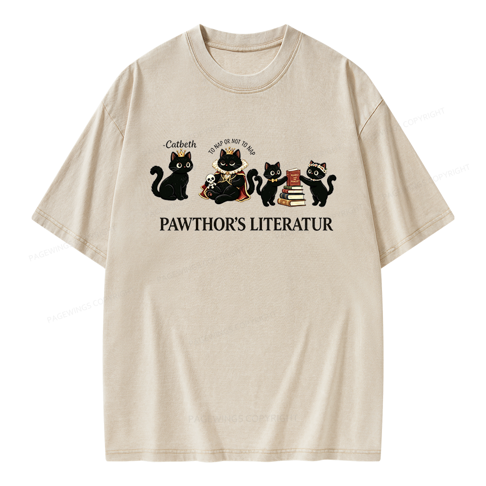 Pagewings Pawthor's Literatur Unisex Washed T-shirt
