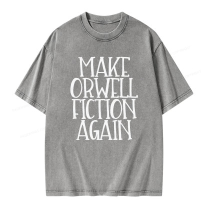 Pagewings Make Orwell Fiction Again Unisex Washed T-shirt