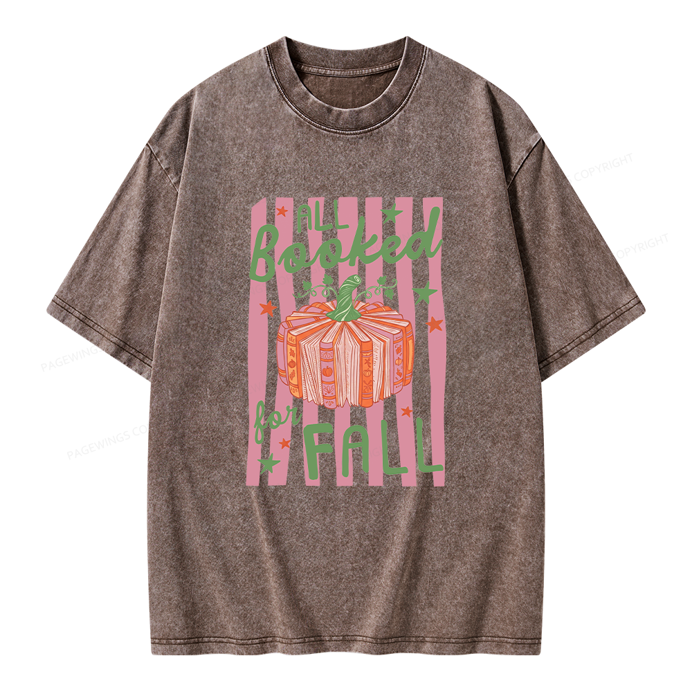 Pagewings All Booked for Fall Unisex Washed T-shirt
