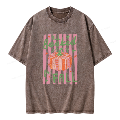 Pagewings All Booked for Fall Unisex Washed T-shirt