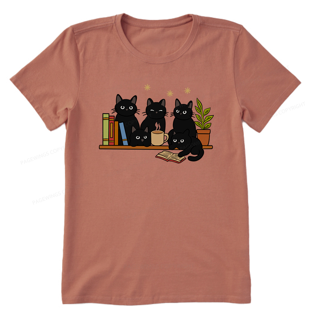 Pagewings Cat On Bookshelf Unisex Classic T-shirt
