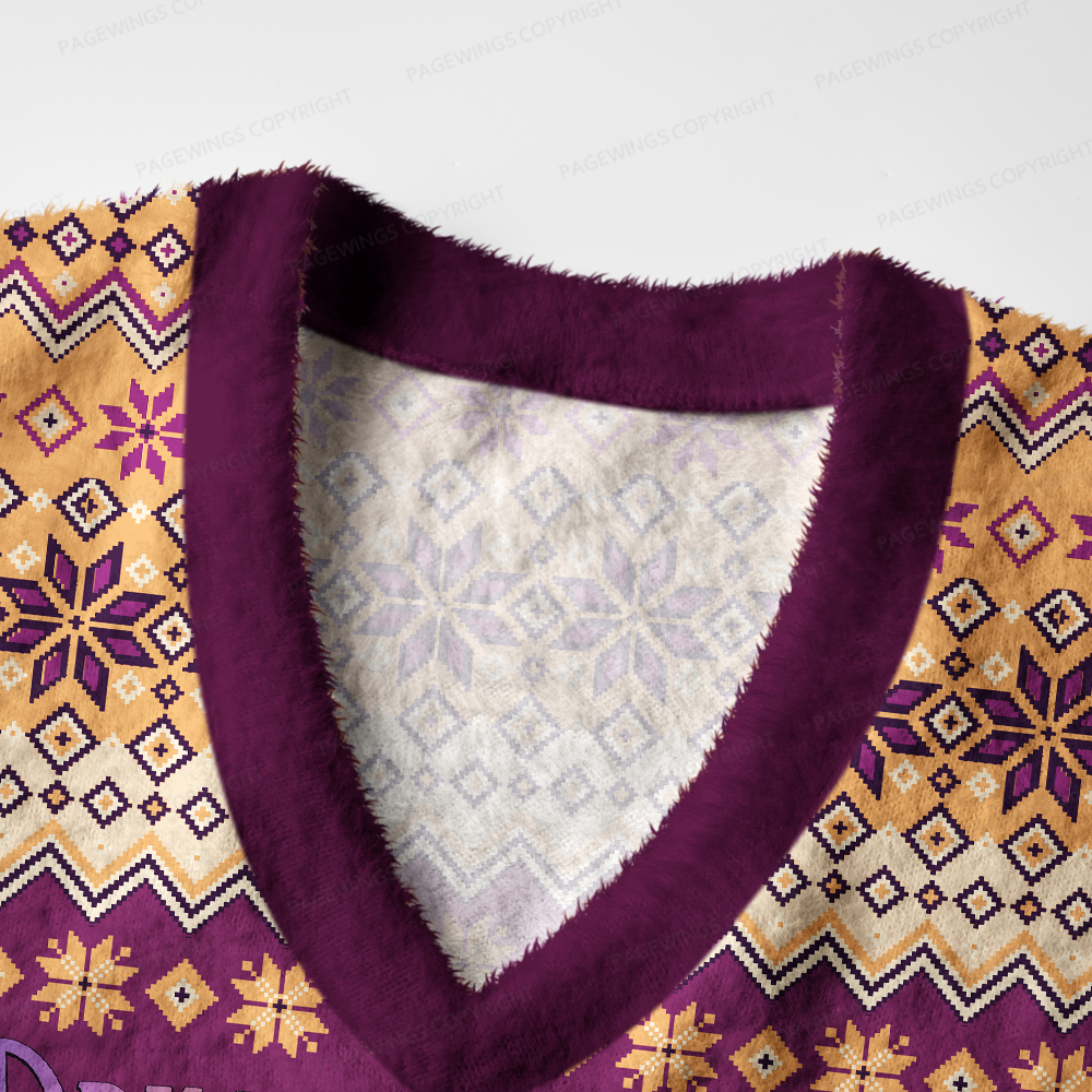 Pagewings Sci-Fi Book Lover Women's V-Neck Ugly Knit Vest