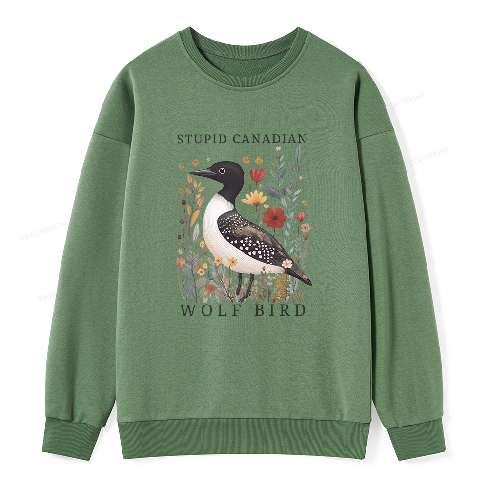 Pagewings Stupid Canadian Wolf Bird Unisex Classic Sweatshirt