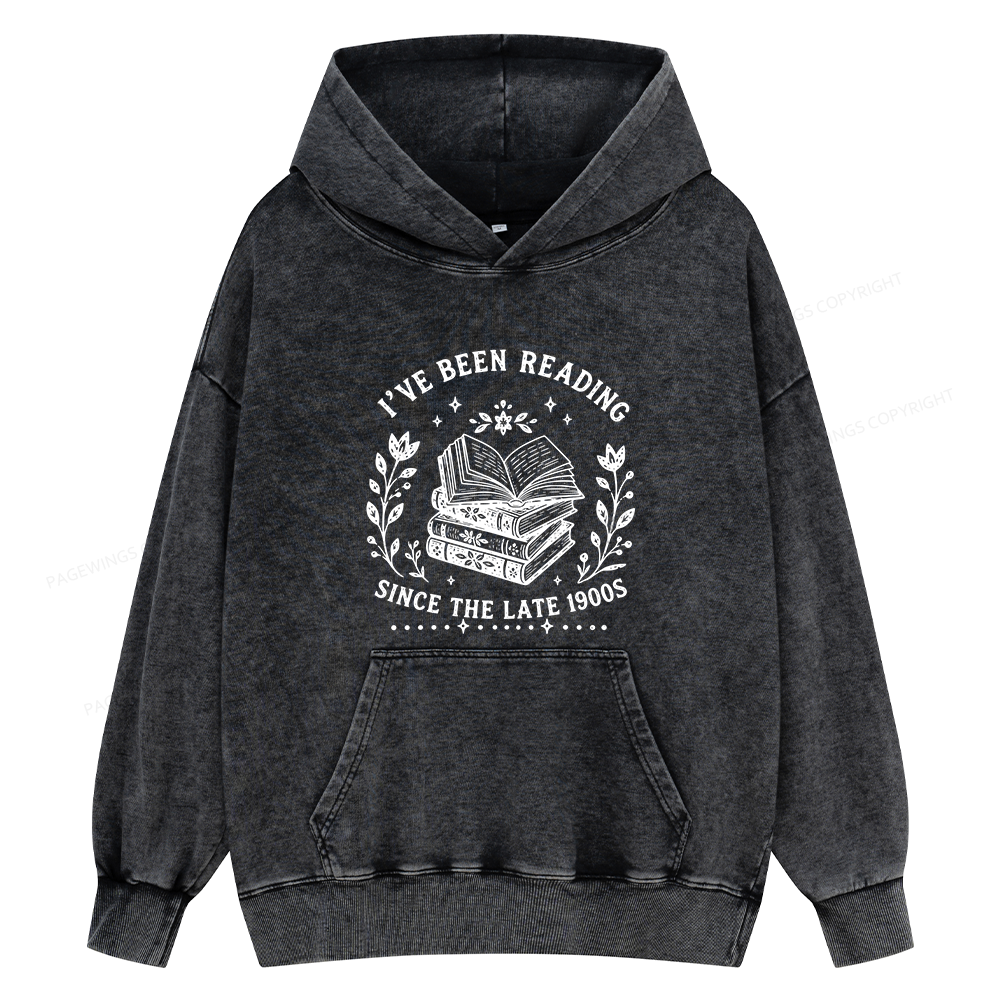Pagewings I’ve Been Reading Since The Late 1900s Unisex Washed Hoodie