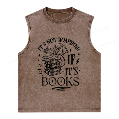 Pagewings It's Not Hoarding If It's Books Unisex Washed Tank Top
