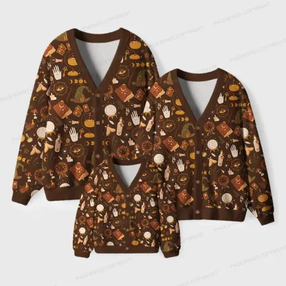 Pagewings Cozy Books And Tea Unisex Ugly Cardigan Sweaters