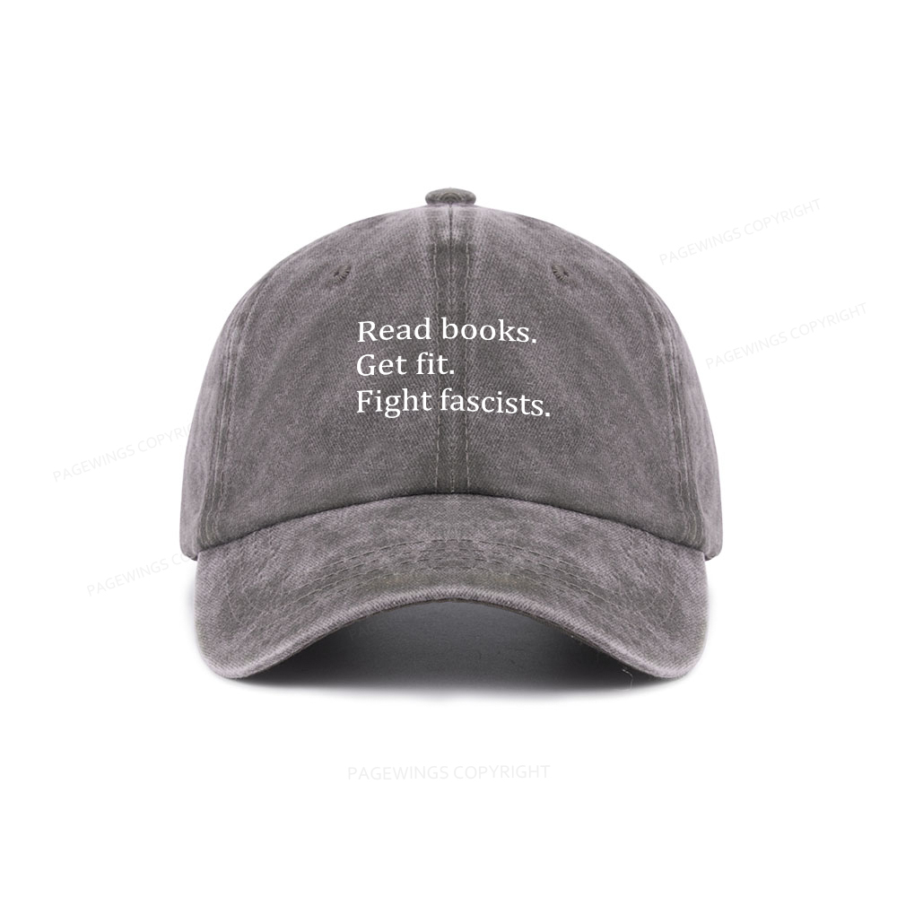 Pagewings Read Books Get Fit Fight Fascists Washed Cap