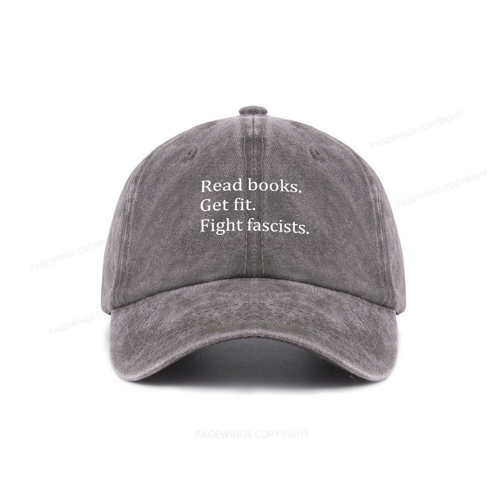 Pagewings Read Books Get Fit Fight Fascists Washed Cap