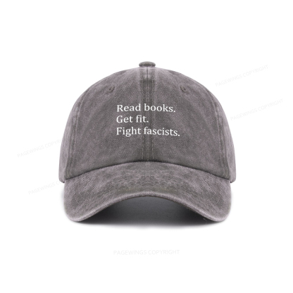 Pagewings Read Books Get Fit Fight Fascists Washed Cap