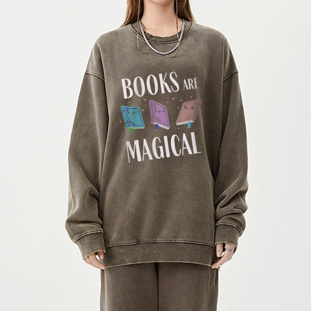 Pagewings Books Magical  Unisex Washed Sweatshirt