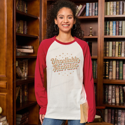 Pagewings Unreliable Narrator Long Sleeve Raglan T-shirt