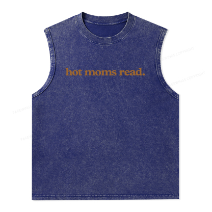 Pagewings  Hot Moms Read Unisex Washed Tank Top