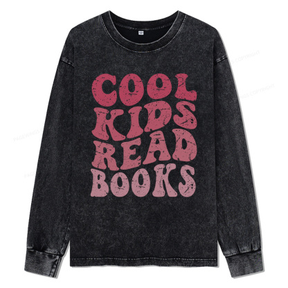 Pagewings Library Reader Book Nerd Unisex Washed Long Sleeve T-shirt