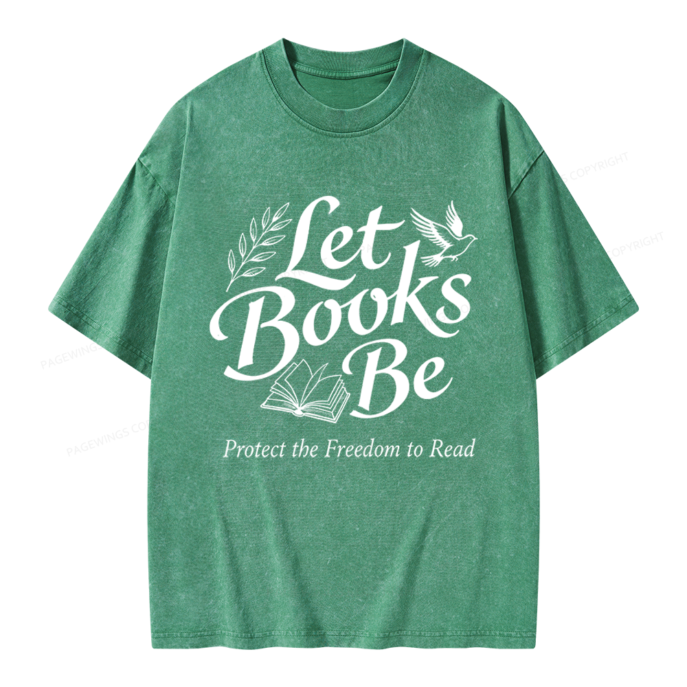 Pagewings Let Books Be Unisex Washed T-shirt