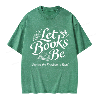 Pagewings Let Books Be Unisex Washed T-shirt