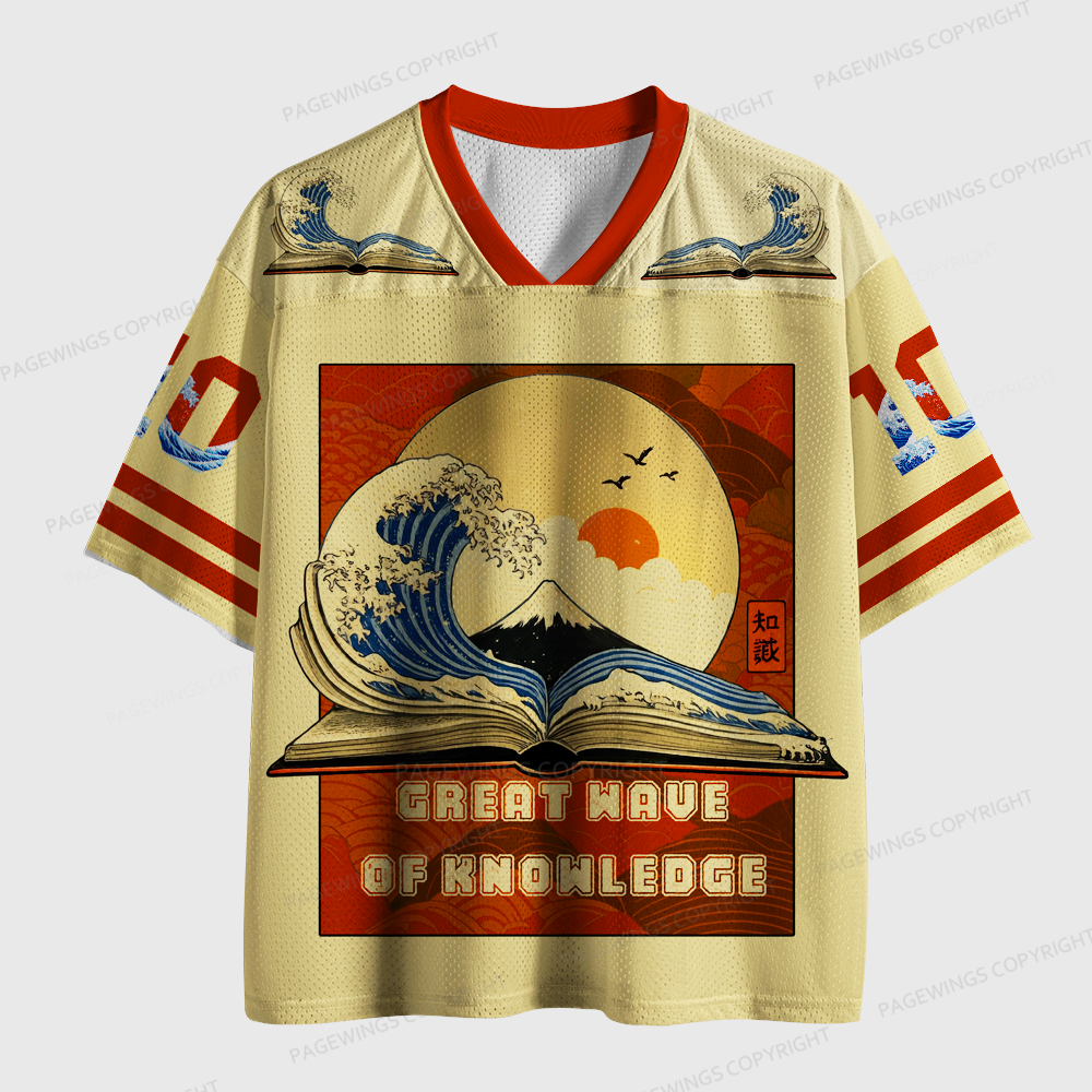 Pagewings Great Wave Of Knowledge Unisex Mesh Jersey