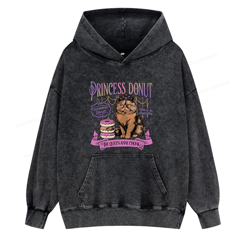 Pagewings Princess Donut Unisex Washed Hoodie