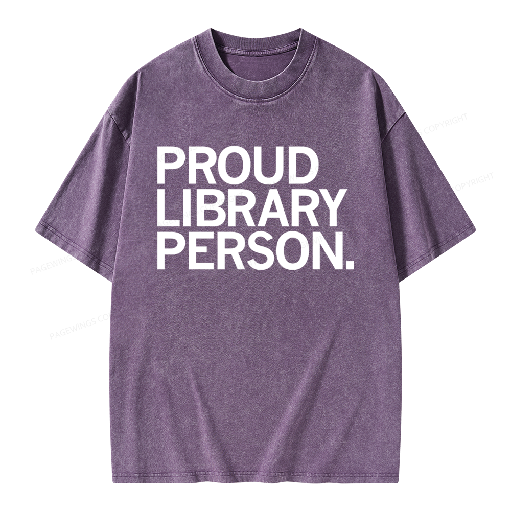 Pagewings Proud Library Person Unisex Washed T-shirt