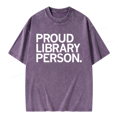 Pagewings Proud Library Person Unisex Washed T-shirt
