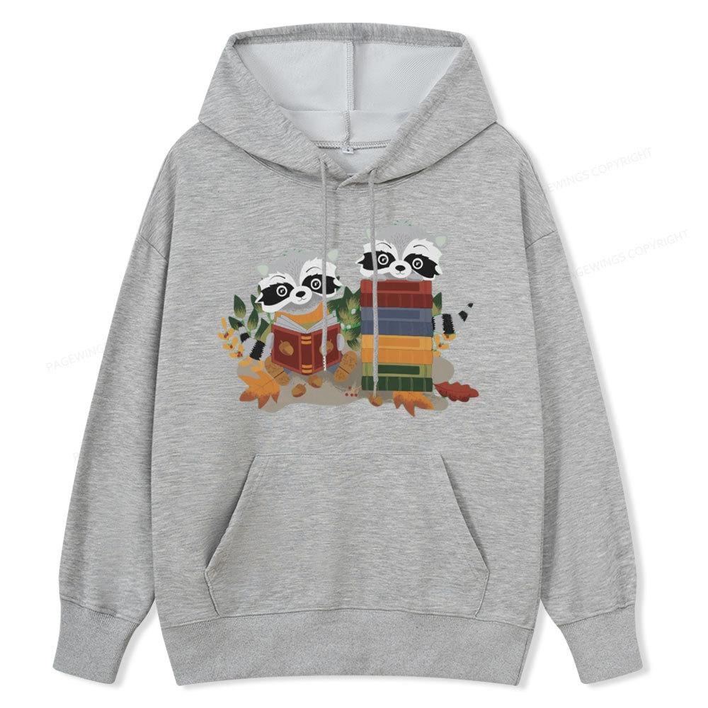 Pagewings Two Raccoons with Books Unisex Classic Hoodie