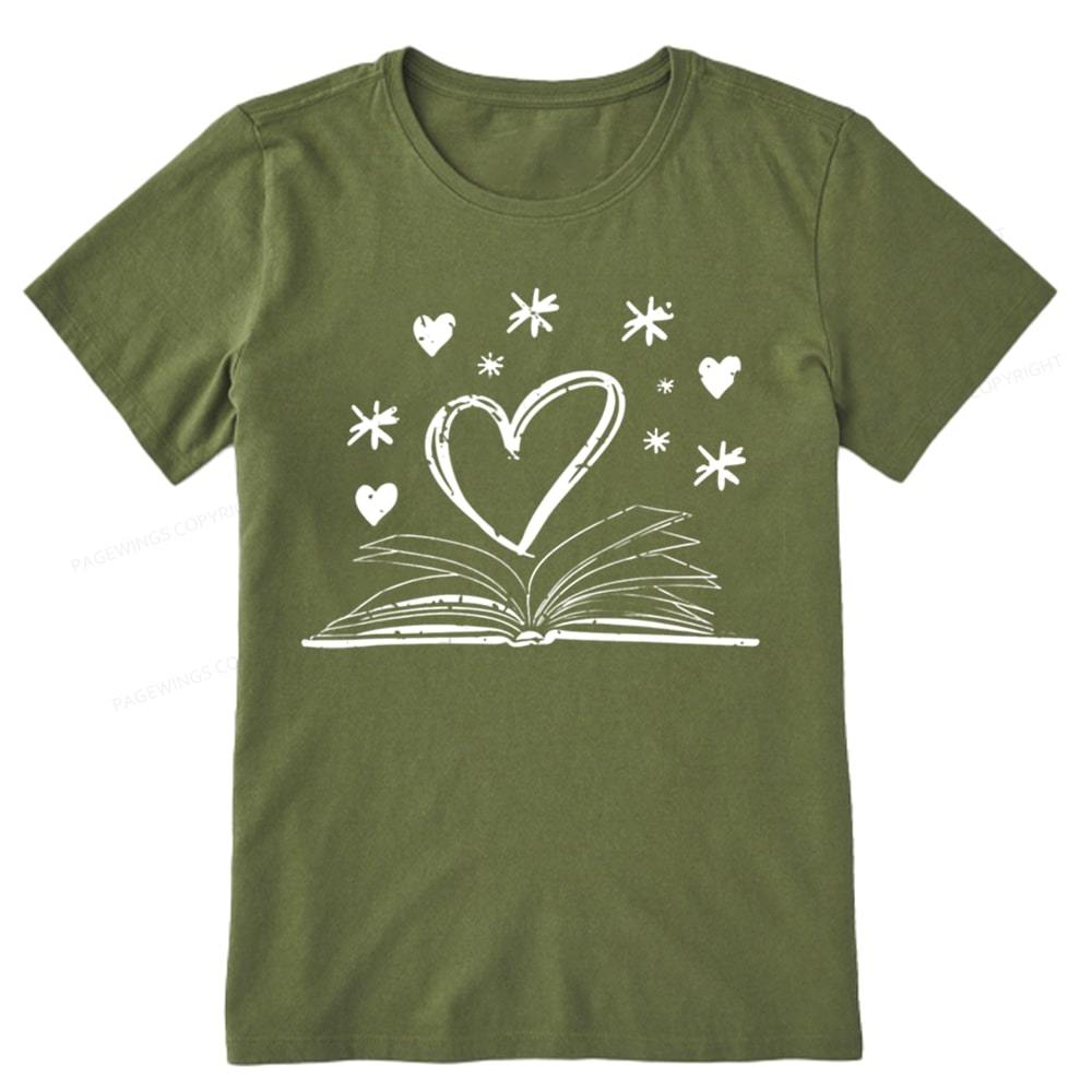 Pagewings Bookworm Librarian Valentines Day Book Unisex Classic T-shirt