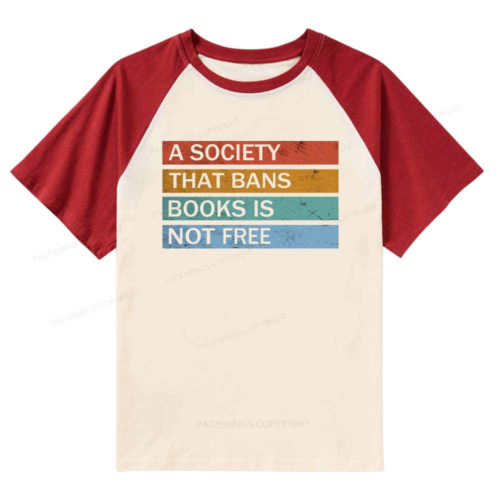 Pagewings Banned Books Shirt, Read Banned Books Raglan T-shirt