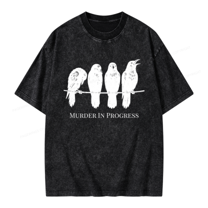 Pagewings Murder In Progress Unisex Washed T-shirt