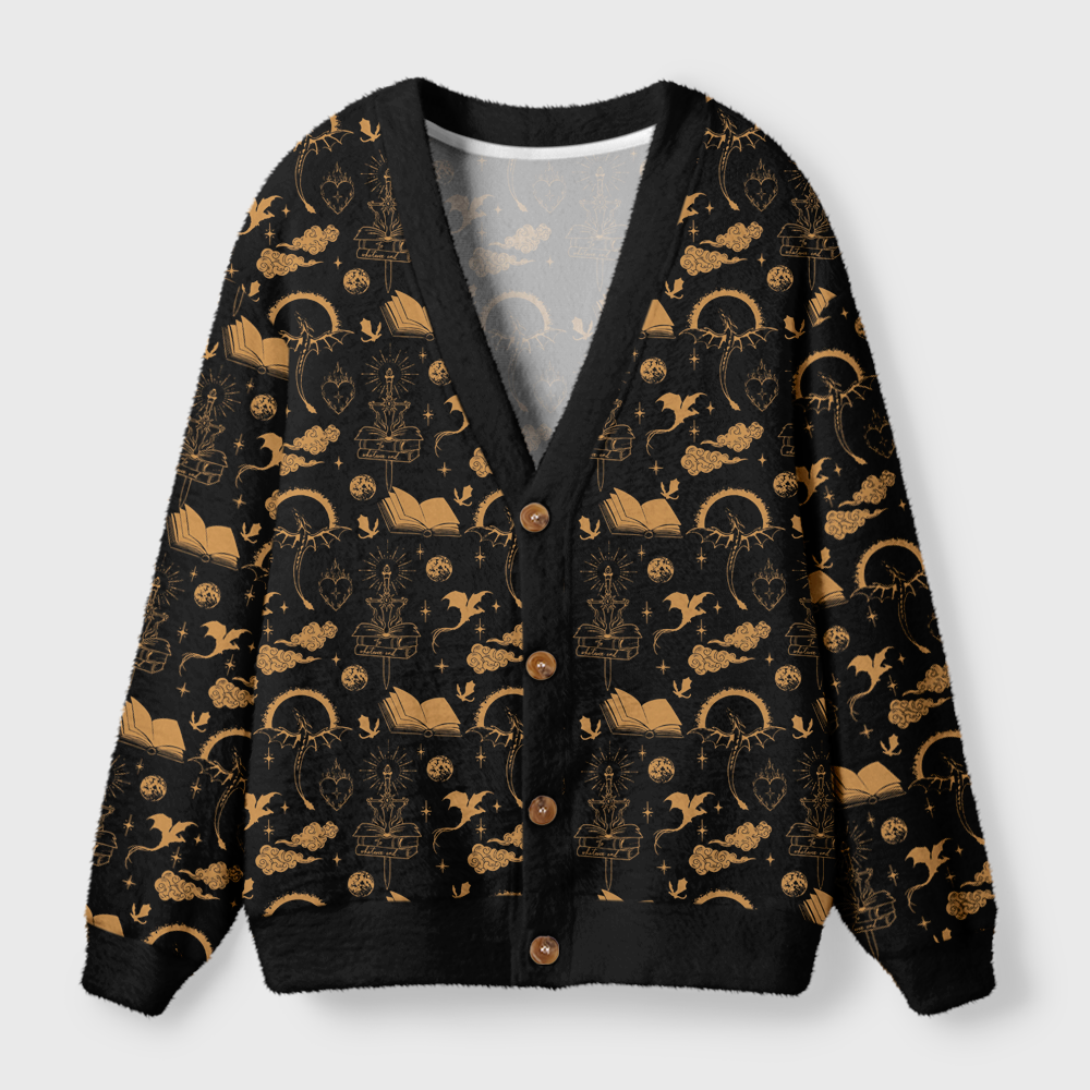 Pagewings Fantasy Reader Light Knit Unisex Cardigan Sweaters