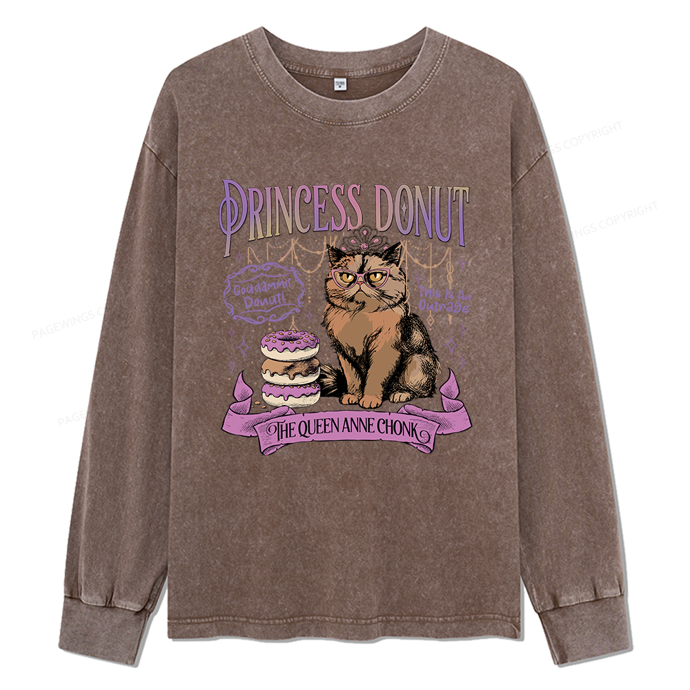 Pagewings Princess Donut Unisex Washed Long Sleeve T-shirt