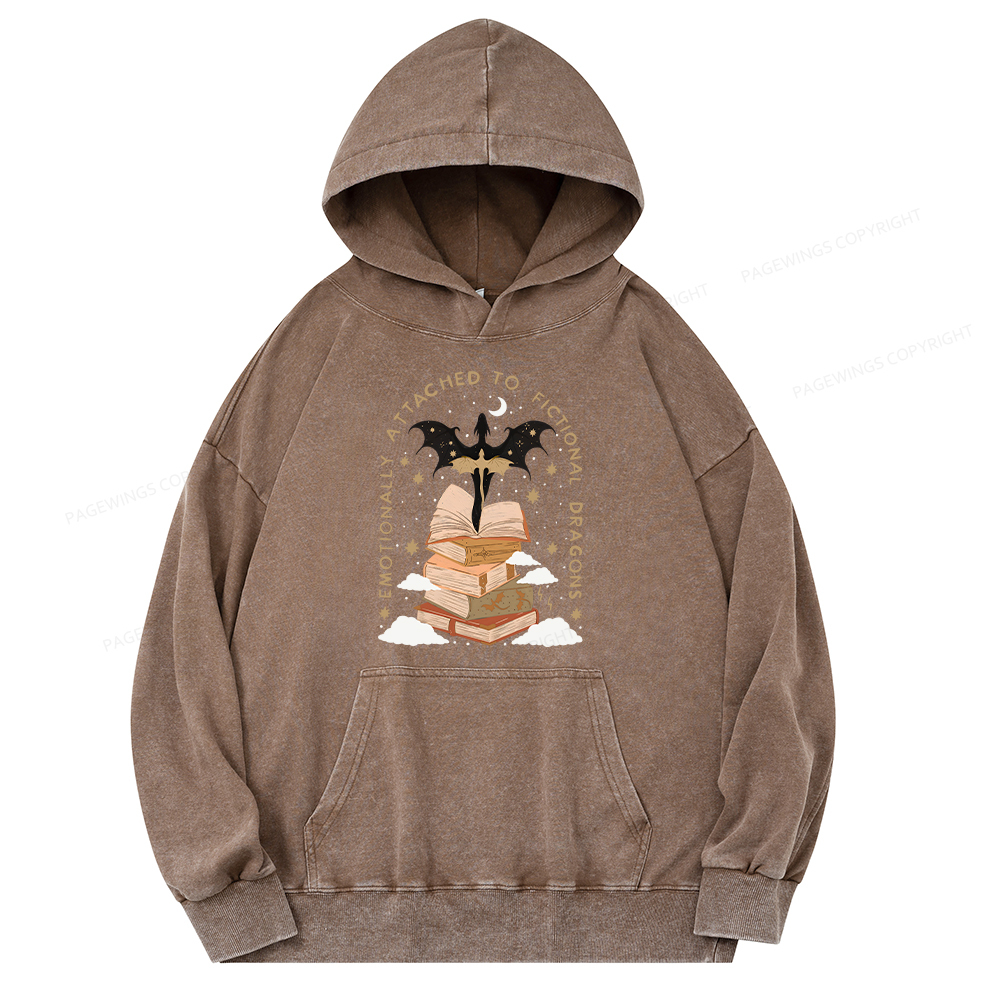 Pagewing Fantasy Romance Reader Gift Romantacy Unisex Washed Hoodie