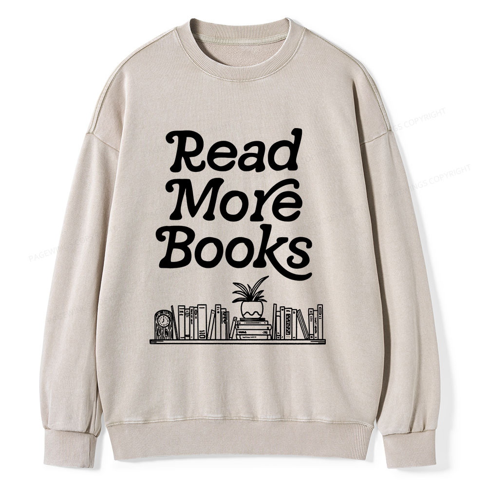 Pagewings Read More Books  Unisex Washed Sweatshirt
